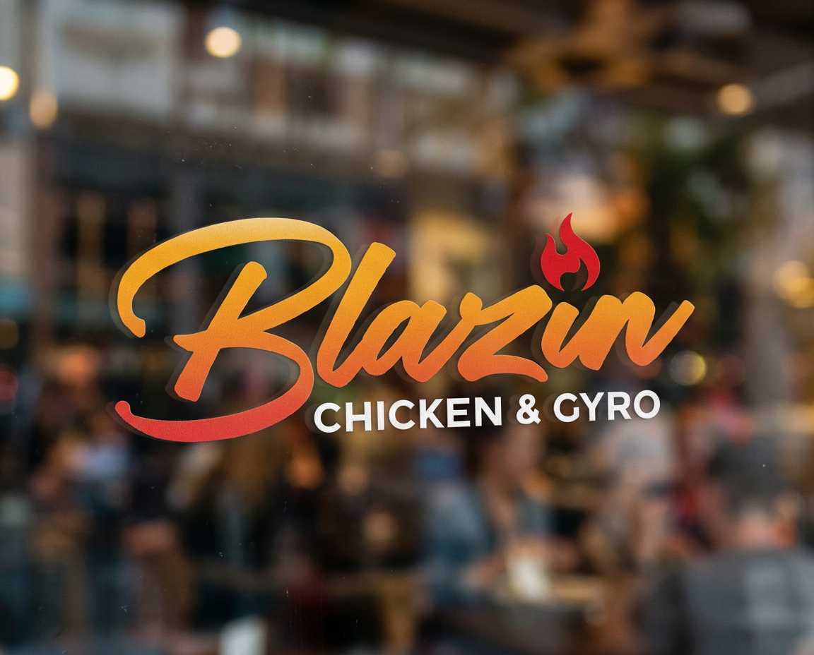 Blazin' Chicken & Gyro signage
